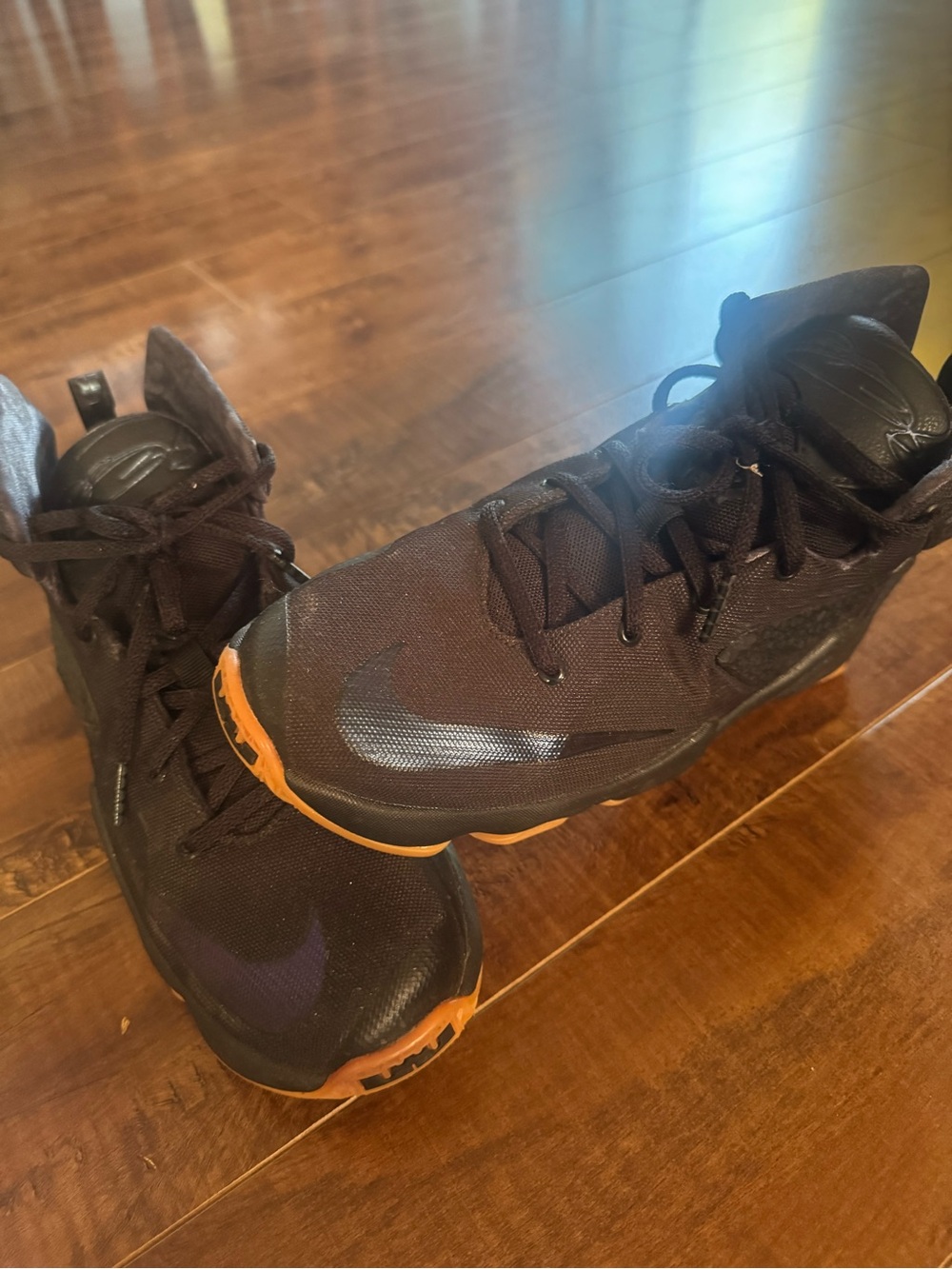 Authentic LeBron James Nike Black High-Top Basketball Sneakers